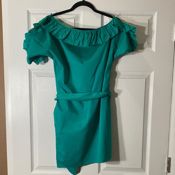 Juicy Couture ruffle collar green dress Size Small - Picture 4 of 16